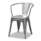 Ryland Modern Industrial Grey Finished Metal 4-Piece Dining Chair Set FredCo