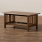 Rylie Traditional Transitional Mission Style Walnut Brown Finished Rectangular Wood Coffee Table FredCo