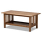 Rylie Traditional Transitional Mission Style Walnut Brown Finished Rectangular Wood Coffee Table FredCo