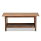 Rylie Traditional Transitional Mission Style Walnut Brown Finished Rectangular Wood Coffee Table FredCo
