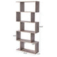 S-Shape Gray Bookcase and Display Shelf FredCo