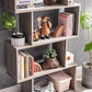S-Shape Gray Bookcase and Display Shelf FredCo