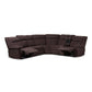 Sabella Modern and Contemporary Chocolate Brown Fabric Upholstered 7-Piece Reclining Sectional Sofa FredCo