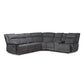 Sabella Modern and Contemporary Dark Grey and Light Grey Two-Tone Fabric 7-Piece Reclining Sectional FredCo