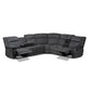 Sabella Modern and Contemporary Dark Grey and Light Grey Two-Tone Fabric 7-Piece Reclining Sectional FredCo