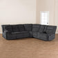 Sabella Modern and Contemporary Dark Grey and Light Grey Two-Tone Fabric 7-Piece Reclining Sectional FredCo