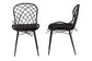 Sabelle Modern Bohemian Black Finished Rattan and Metal Dining Chair FredCo