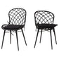 Sabelle Modern Bohemian Black Finished Rattan and Metal Dining Chair FredCo