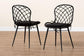 Sabelle Modern Bohemian Black Finished Rattan and Metal Dining Chair FredCo