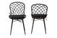 Sabelle Modern Bohemian Black Finished Rattan and Metal Dining Chair FredCo