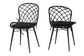 Sabelle Modern Bohemian Black Finished Rattan and Metal Dining Chair FredCo