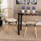 Sabelle Modern Bohemian Natural Brown Finished Teak Wood and Greywashed Rattan Dining Chair FredCo