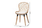 Sabelle Modern Bohemian Natural Brown Finished Teak Wood and Greywashed Rattan Dining Chair FredCo