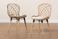Sabelle Modern Bohemian Natural Brown Finished Teak Wood and Greywashed Rattan Dining Chair FredCo