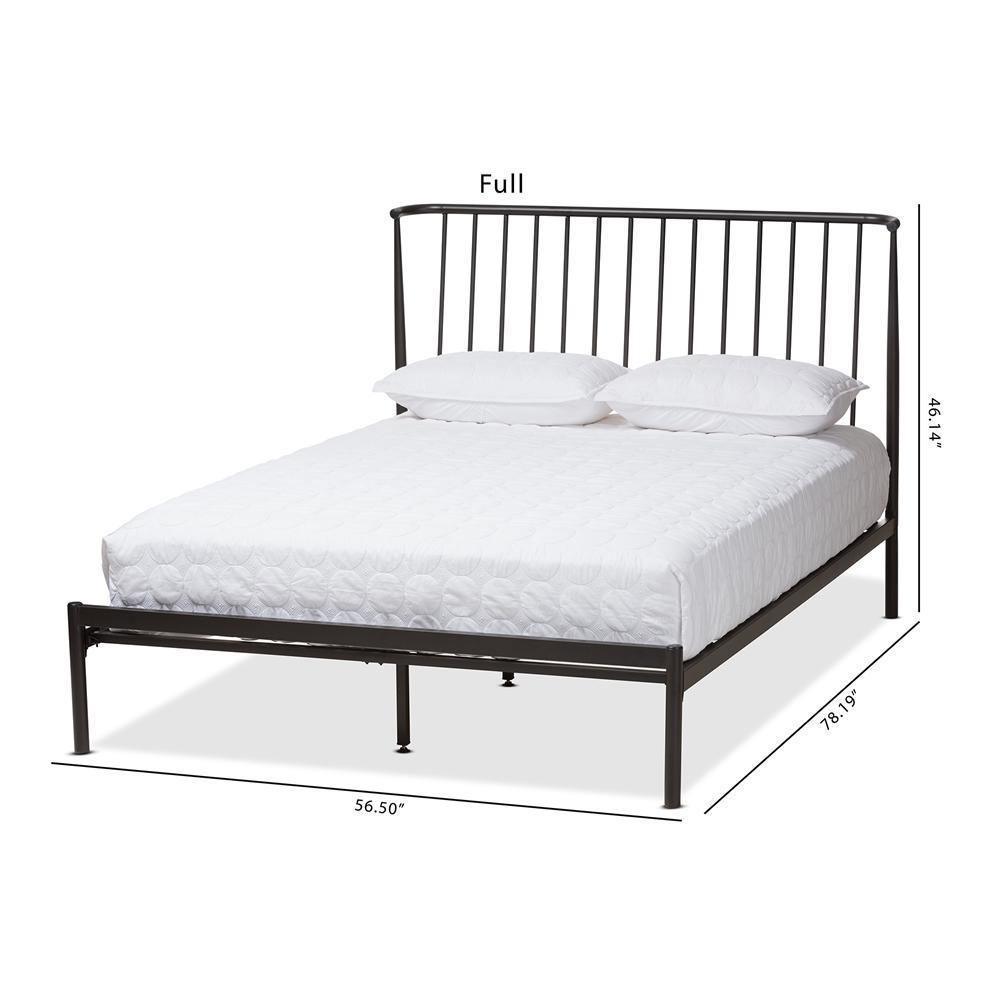 Sabine Modern and Contemporary Antique Bronze Metal Queen Size Platform Bed FredCo