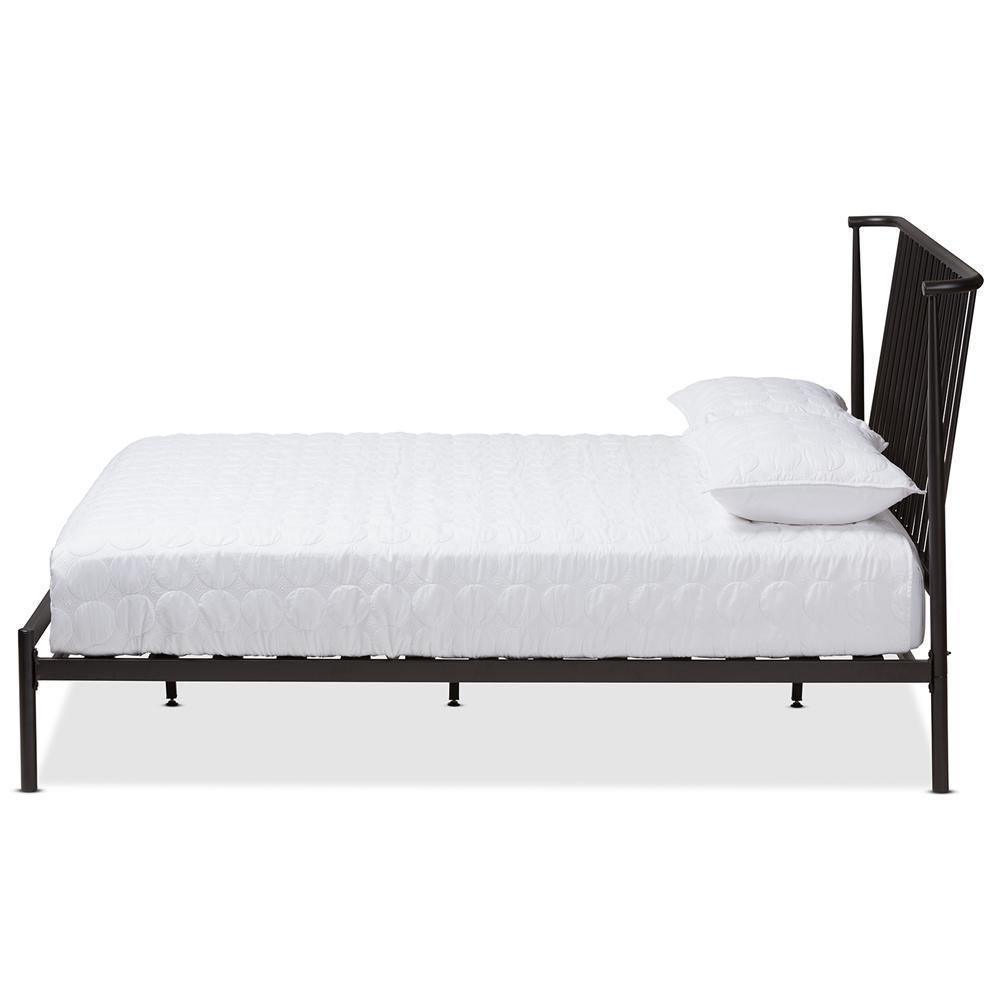 Sabine Modern and Contemporary Antique Bronze Metal Queen Size Platform Bed FredCo