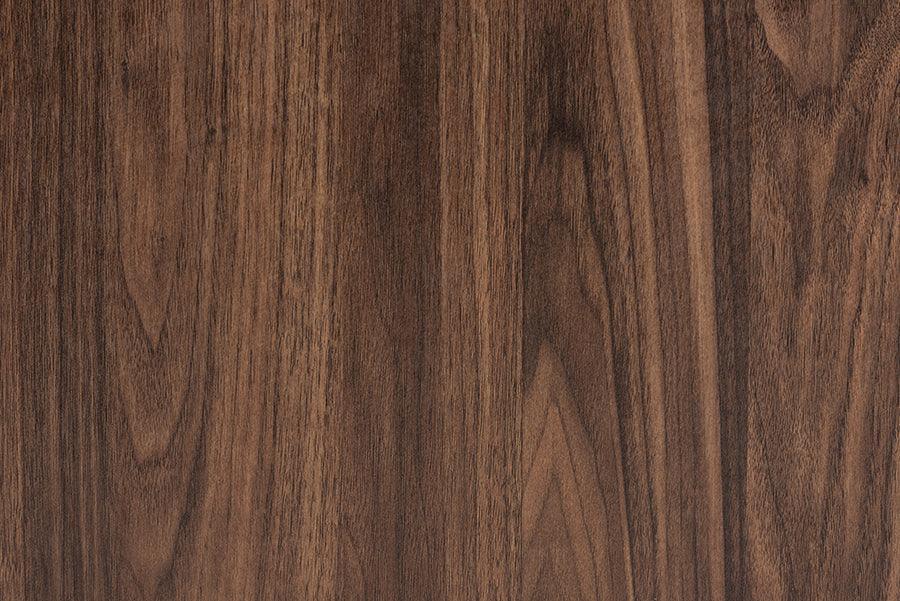 Sadia Modern Walnut Brown Finished Wood and Black Metal 1-Drawer End Table FredCo