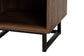 Sadia Modern Walnut Brown Finished Wood and Black Metal 1-Drawer End Table FredCo