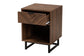 Sadia Modern Walnut Brown Finished Wood and Black Metal 1-Drawer End Table FredCo