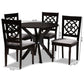 Sadie Modern and Contemporary Grey Fabric Upholstered and Dark Brown Finished Wood 5-Piece Dining Set FredCo