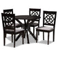 Sadie Modern and Contemporary Grey Fabric Upholstered and Dark Brown Finished Wood 5-Piece Dining Set FredCo