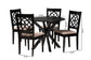 Sadie Modern Beige Fabric and Espresso Brown Finished Wood 5-Piece Dining Set FredCo