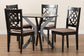 Sadie Modern Beige Fabric and Espresso Brown Finished Wood 5-Piece Dining Set FredCo