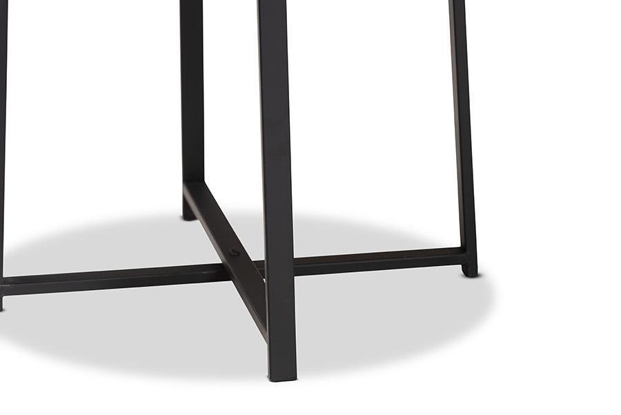 Sadiya Modern Industrial Black Finished Metal Outdoor Side Table FredCo