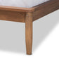 Sadler Mid-Century Modern Ash Walnut Brown Finished Wood Full Size Platform Bed FredCo