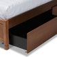 Saffron Modern and Contemporary Walnut Brown Finished Wood Full Size 4-Drawer Platform Storage Bed FredCo