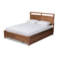 Saffron Modern and Contemporary Walnut Brown Finished Wood King Size 4-Drawer Platform Storage Bed FredCo