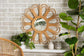 Sakura Modern Bohemian Natural Brown Rattan Accent Wall Mirror FredCo