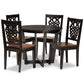 Salida Modern and Contemporary Transitional Two-Tone Dark Brown and Walnut Brown Finished Wood 5-Piece Dining Set FredCo