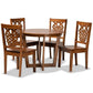 Salida Modern and Contemporary Transitional Walnut Brown Finished Wood 5-Piece Dining Set FredCo