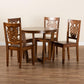 Salida Modern and Contemporary Transitional Walnut Brown Finished Wood 5-Piece Dining Set FredCo