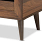 Salma Modern and Contemporary Walnut Brown Finished Wood 2-Door Shoe Storage Cabinet FredCo