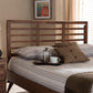 Salome Mid-Century Modern Walnut Brown Finished Wood King Size Open Slat Headboard FredCo