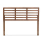 Salome Mid-Century Modern Walnut Brown Finished Wood King Size Open Slat Headboard FredCo