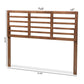 Salome Mid-Century Modern Walnut Brown Finished Wood King Size Open Slat Headboard FredCo
