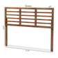 Salome Mid-Century Modern Walnut Brown Finished Wood King Size Open Slat Headboard FredCo
