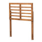 Salome Mid-Century Modern Walnut Brown Finished Wood Twin Size Open Slat Headboard FredCo