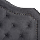 Samantha Modern and Contemporary Grey Velvet Fabric Upholstered Queen Size Button Tufted Bed FredCo