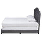 Samantha Modern and Contemporary Grey Velvet Fabric Upholstered Queen Size Button Tufted Bed FredCo
