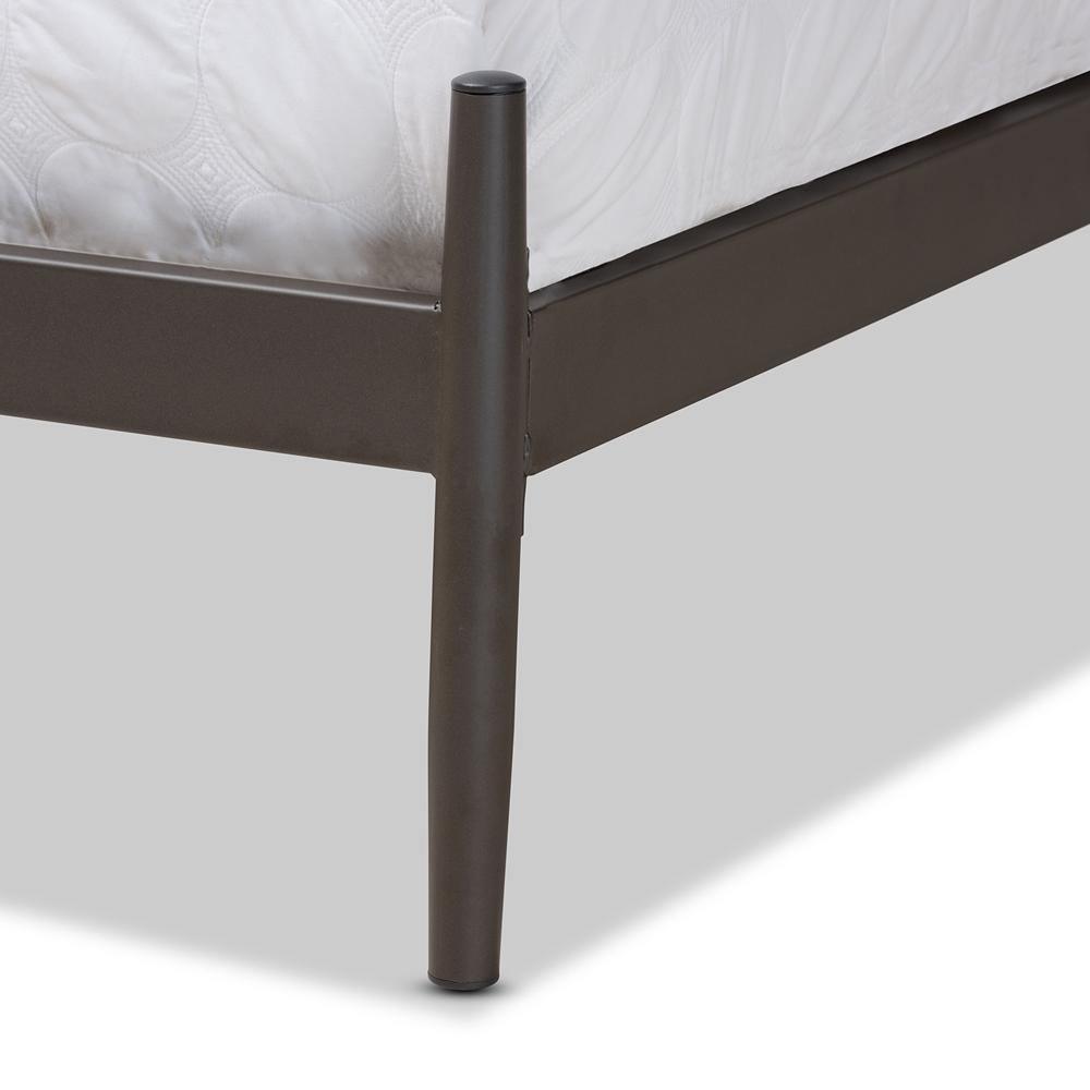 Samir Modern Industrial Black Finished Metal Full Size Platform Bed FredCo