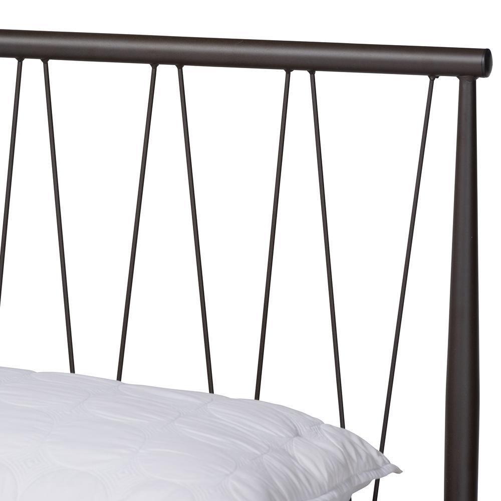Samir Modern Industrial Black Finished Metal Full Size Platform Bed FredCo