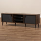 Samuel Mid-Century Modern Brown and Dark Grey Finished TV Stand FredCo