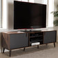 Samuel Mid-Century Modern Brown and Dark Grey Finished TV Stand FredCo