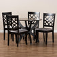 Sandra Modern and Contemporary Grey Fabric Upholstered and Dark Brown Finished Wood 5-Piece Dining Set FredCo