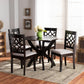 Sandra Modern and Contemporary Grey Fabric Upholstered and Dark Brown Finished Wood 5-Piece Dining Set FredCo