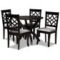 Sandra Modern and Contemporary Grey Fabric Upholstered and Dark Brown Finished Wood 5-Piece Dining Set FredCo